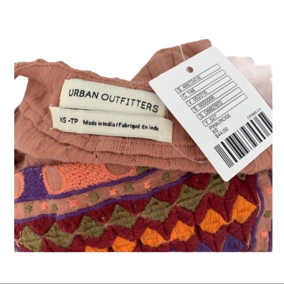 NWT Urban Outfitters Tank top Brown Embroidered XS - Picture 8 of 8